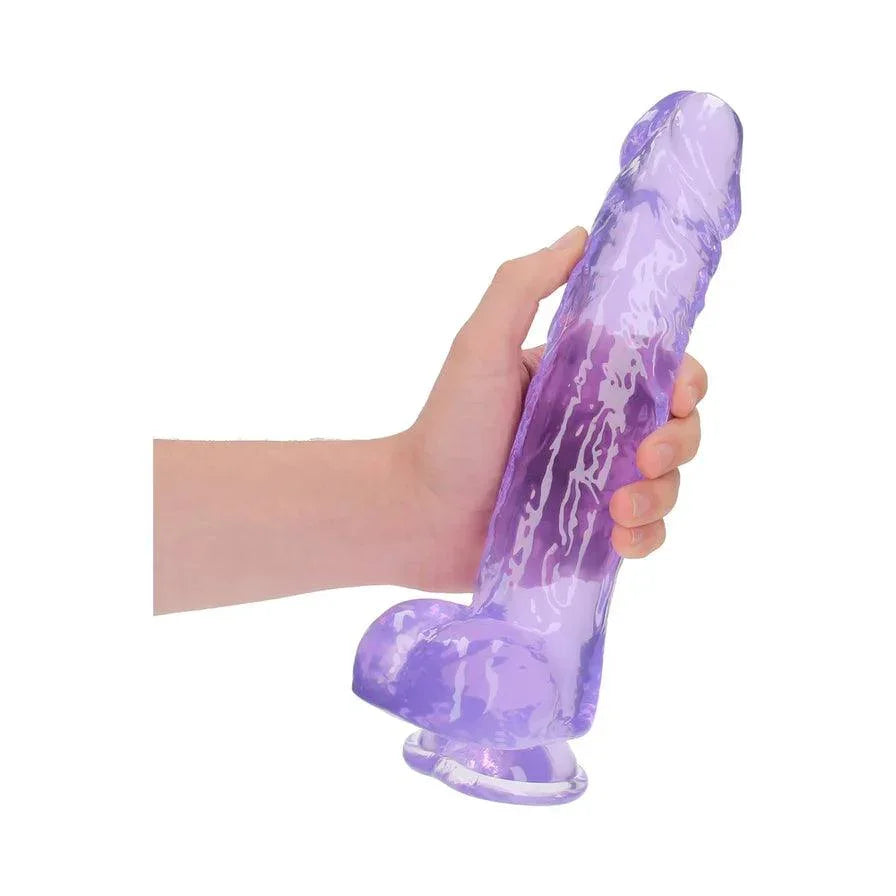 RealRock Crystal Clear Realistic 10 in. Dildo With Balls and Suction Cup - Buy At Luxury Toy X - Free 3-Day Shipping