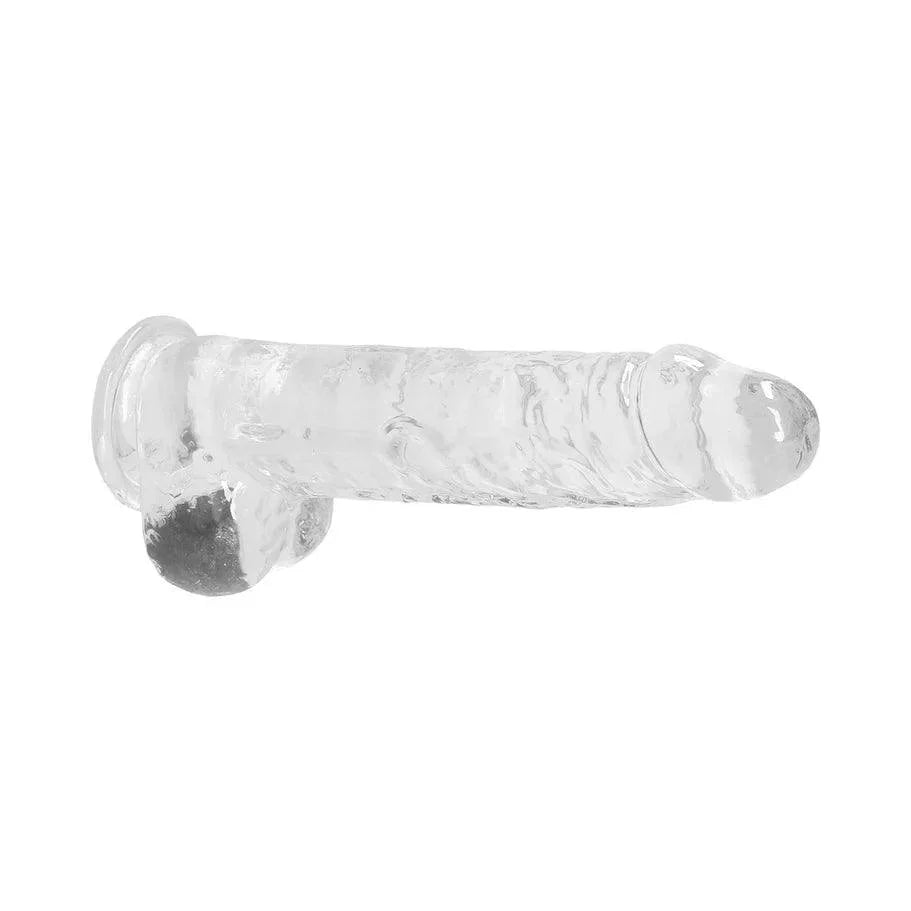 RealRock Crystal Clear Realistic 9 in. Dildo With Balls and Suction Cup - Buy At Luxury Toy X - Free 3-Day Shipping