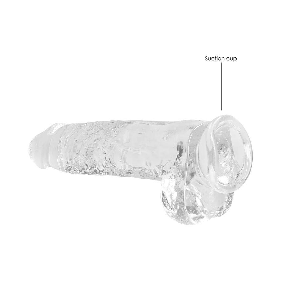RealRock Crystal Clear Realistic 9 in. Dildo With Balls and Suction Cup - Buy At Luxury Toy X - Free 3-Day Shipping