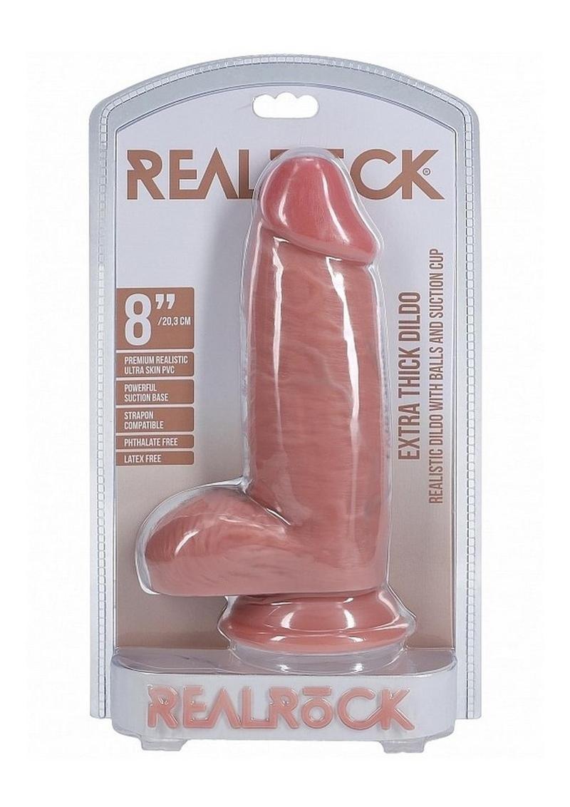 RealRock Ultra Realistic Skin Extra Thick with Balls 8in - Buy At Luxury Toy X - Free 3-Day Shipping