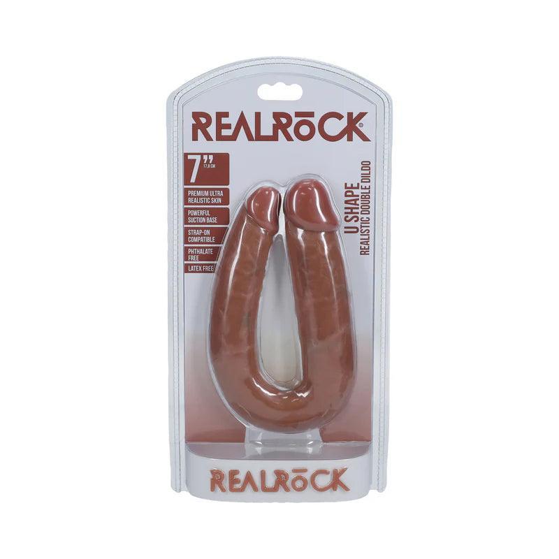 RealRock Ultra Realistic Skin U Shaped Double Dildo 7in - Buy At Luxury Toy X - Free 3-Day Shipping