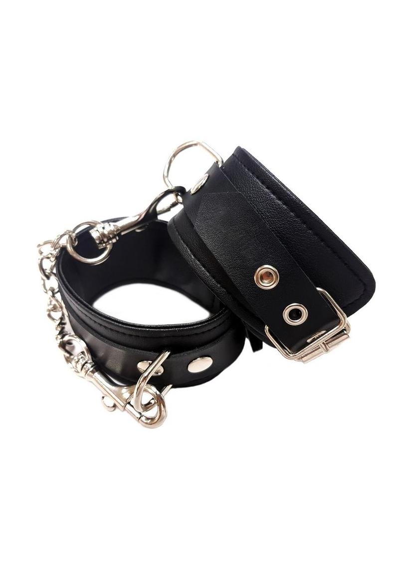 Rouge Fetish Play Vegan Leather Wrist Cuffs - Buy At Luxury Toy X - Free 3-Day Shipping