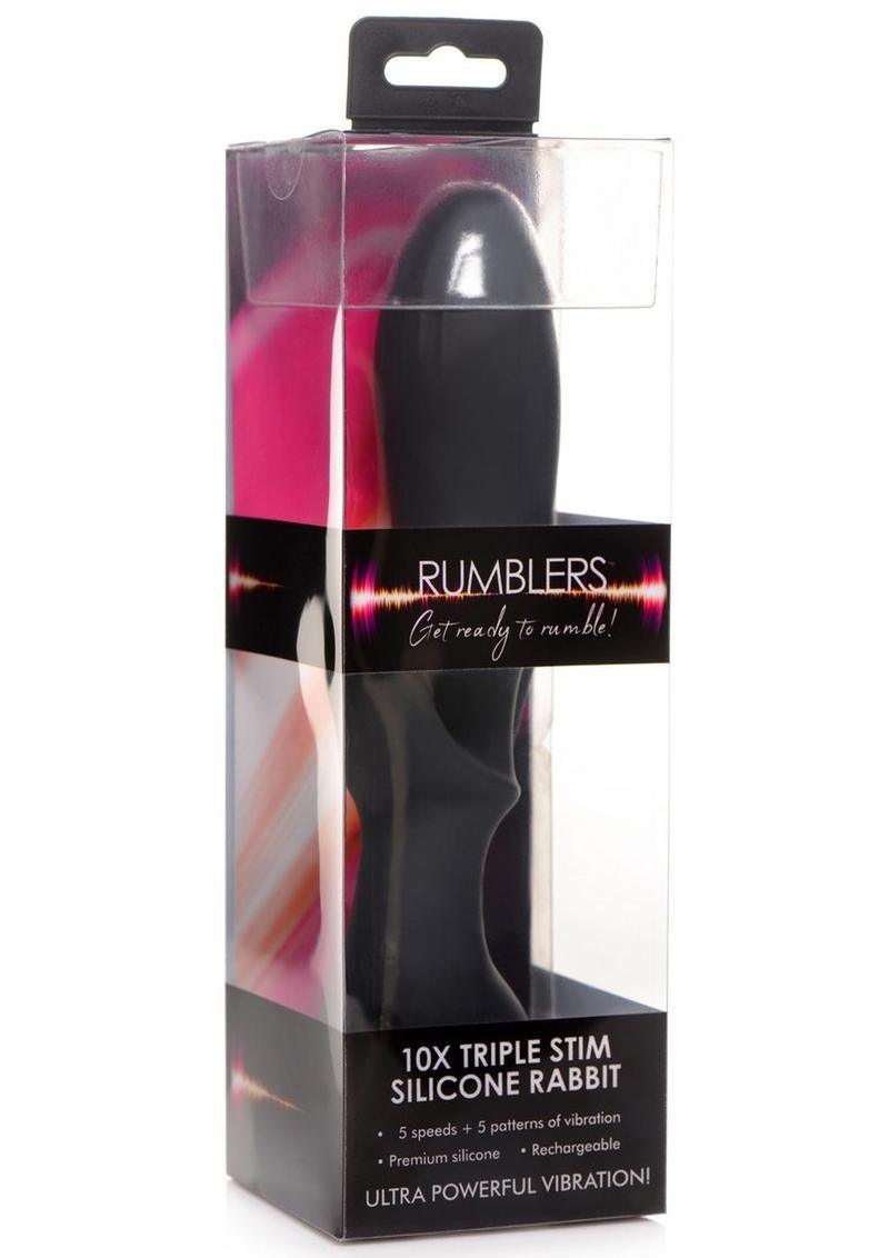 Rumblers 10X Triple Stim Silicone Rabbit Vibrator - Buy At Luxury Toy X - Free 3-Day Shipping