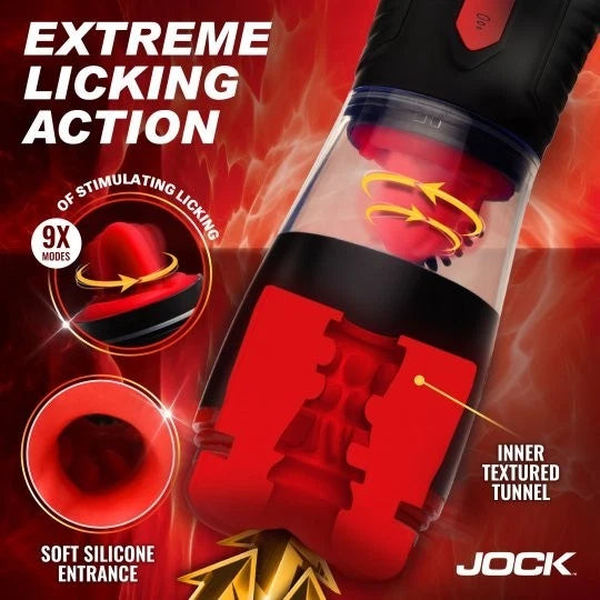 JOCK Blow Job Sucking, Licking & Vibrating Rechargeable Masturbator
