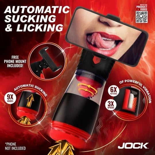 JOCK Blow Job Sucking, Licking & Vibrating Rechargeable Masturbator