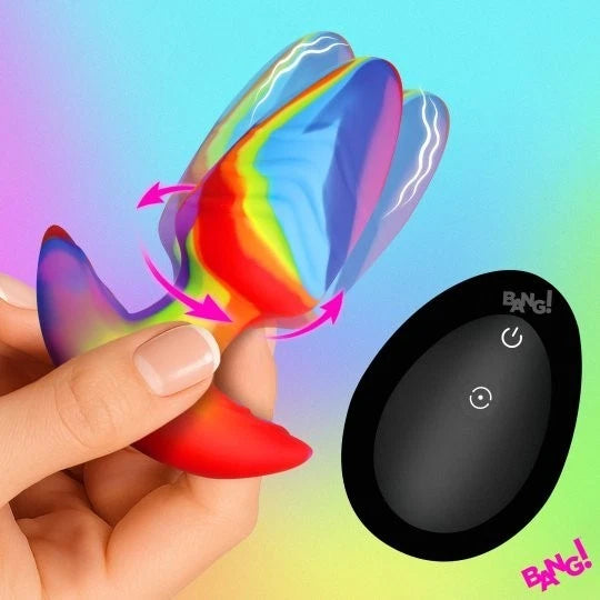 Bang Rotating & Vibrating Silicone Butt Plug – Rechargeable Remote Control