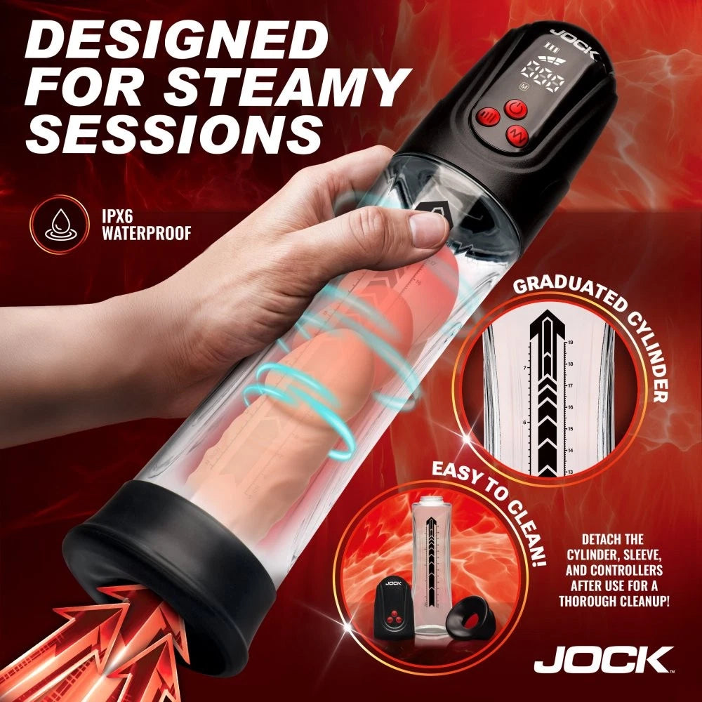 Jock Power Up Digital Automatic Waterproof Rechargeable Penis Pump