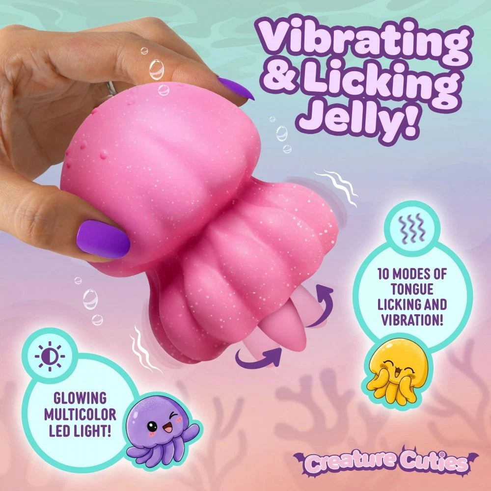Creature Cocks Glow Jelly Licking & Vibrating Rechargeable Silicone Stimulator