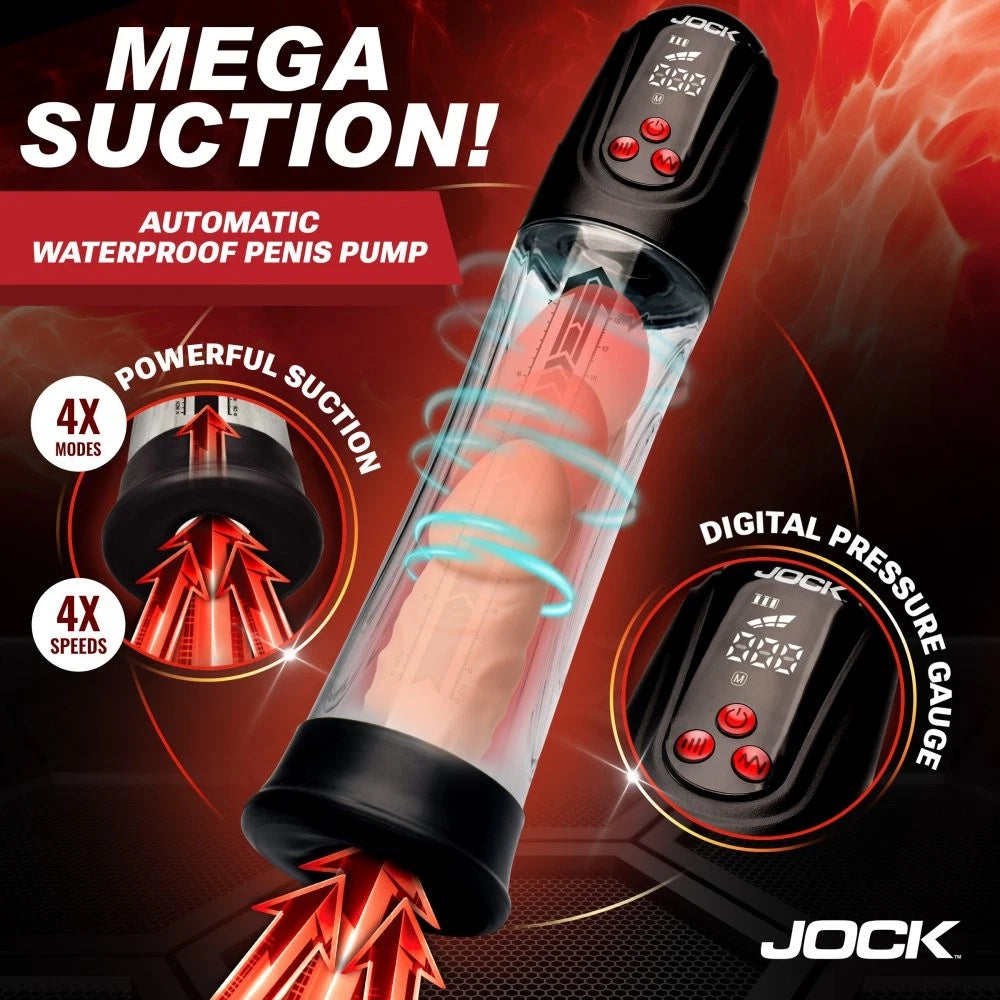 Jock Power Up Digital Automatic Waterproof Rechargeable Penis Pump