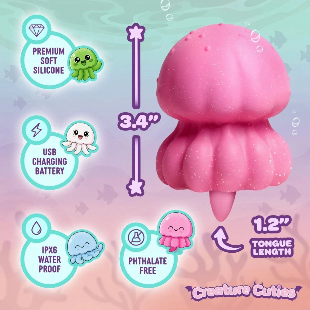 Creature Cocks Glow Jelly Licking & Vibrating Rechargeable Silicone Stimulator