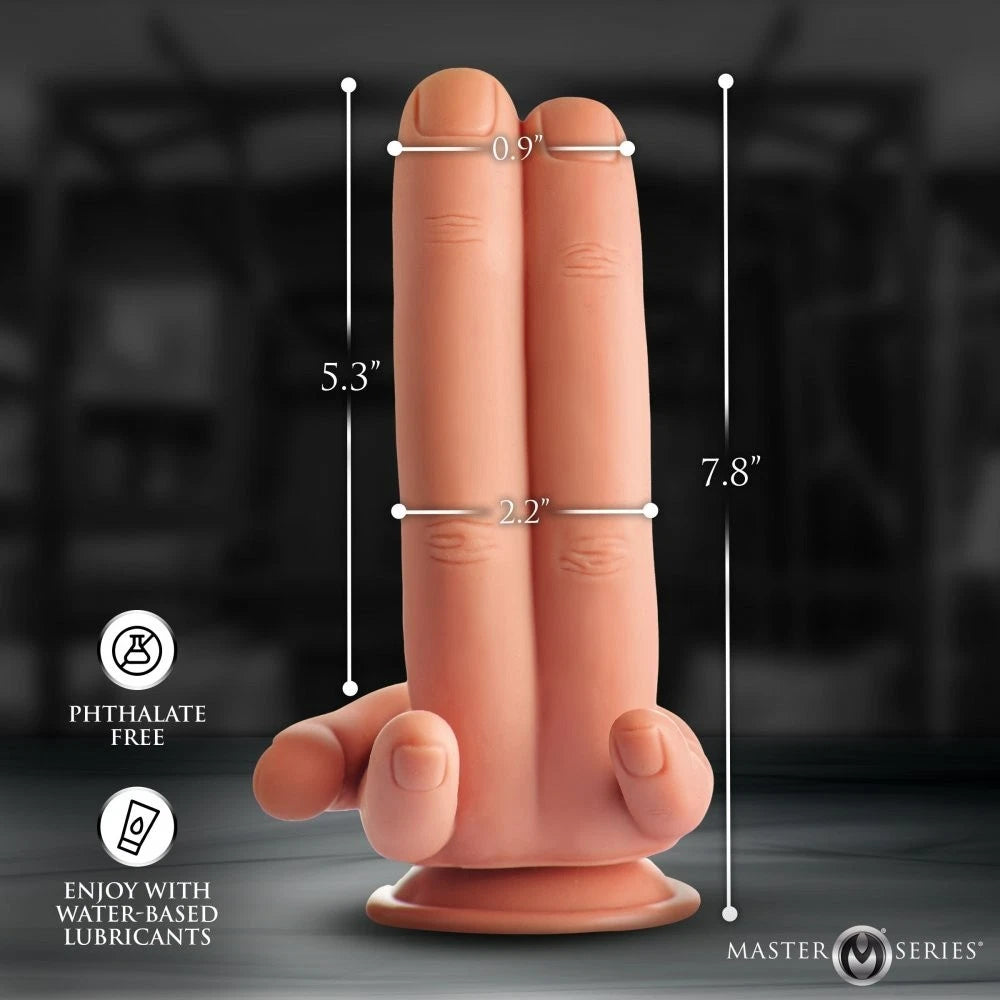 Master Series Mr Fingers Silicone Dildo with Suction Cup – 7.8 Inch