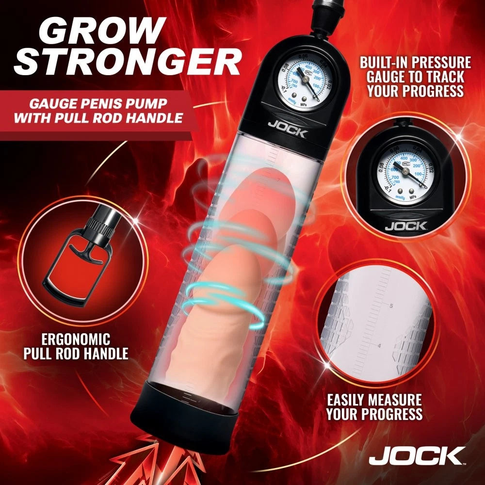 Jock Pump Up Gauge Penis Pump with Bulb
