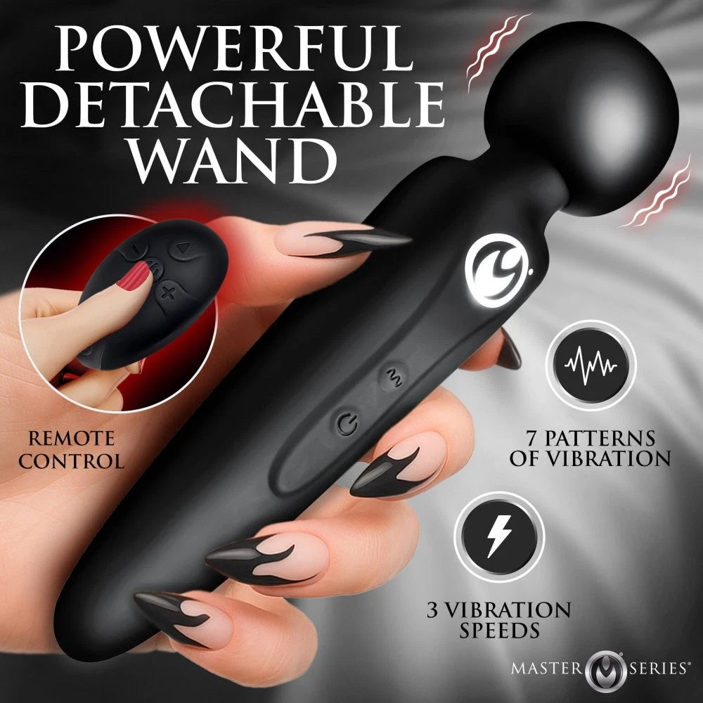 Master Series Thunderstick Thigh Strap Rechargeable Vibrating Wand with Remote