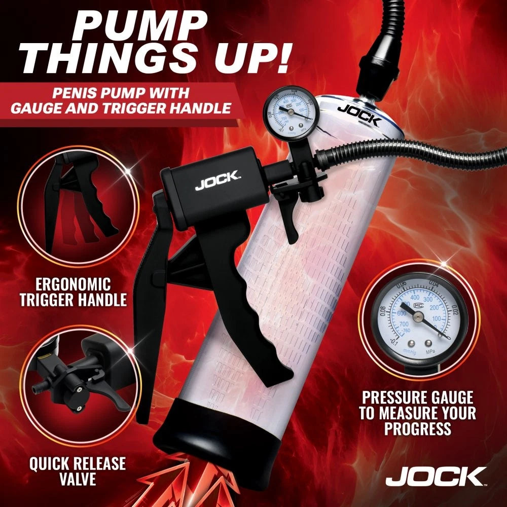 Jock Pump Up Penis Pump with Gauge & Trigger Handle