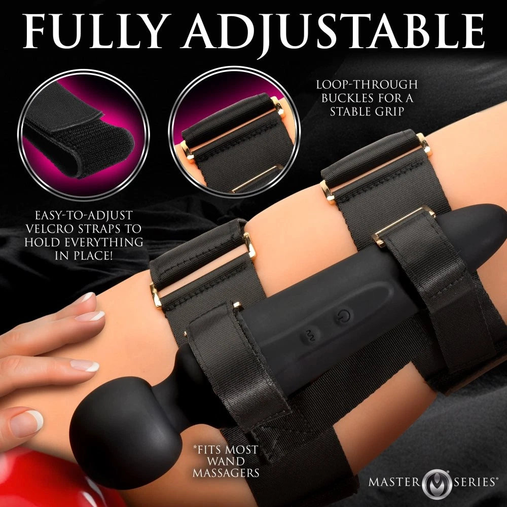 Master Series Thunderstick Thigh Strap Rechargeable Vibrating Wand with Remote