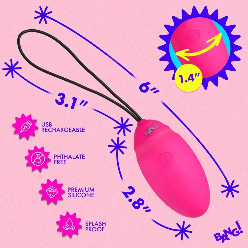 Bang! Vibrating Silicone Egg with Remote – Rechargeable G-Spot Vibrator