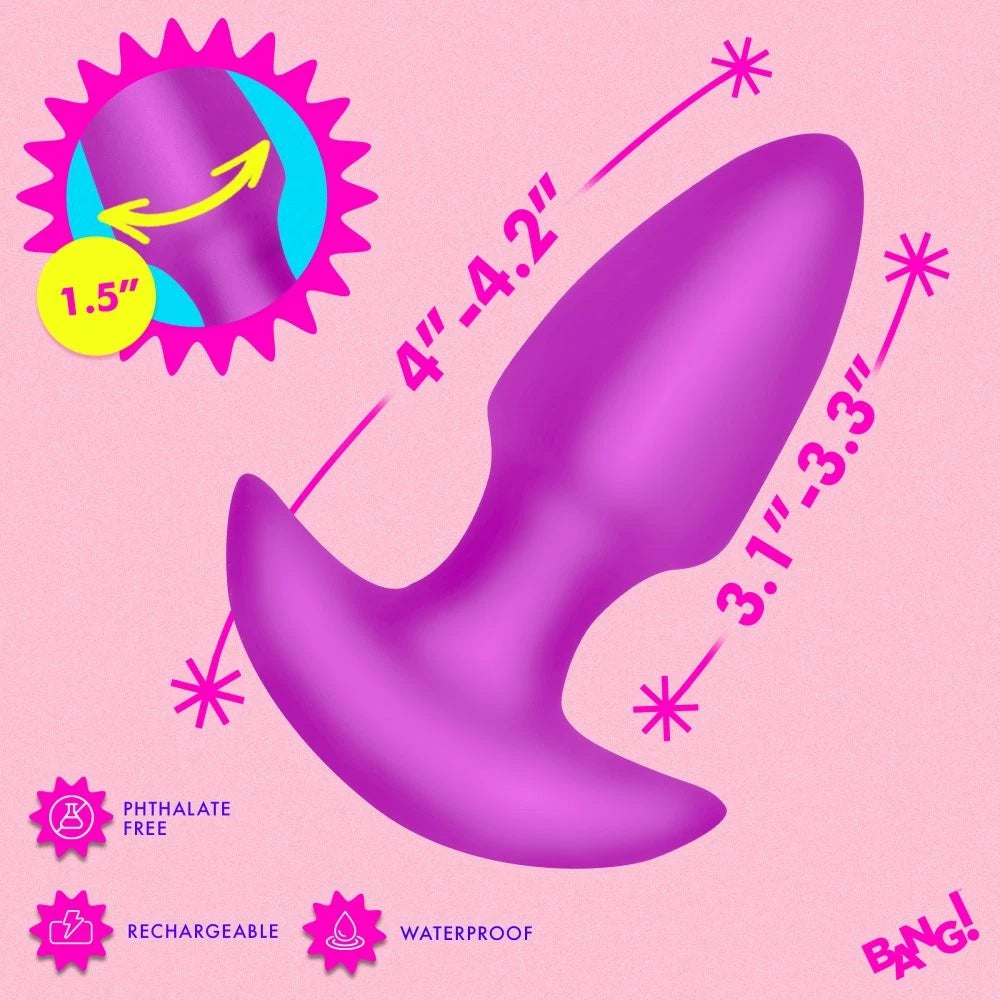 Bang! Thrusting & Vibrating Rechargeable Silicone Butt Plug with Remote