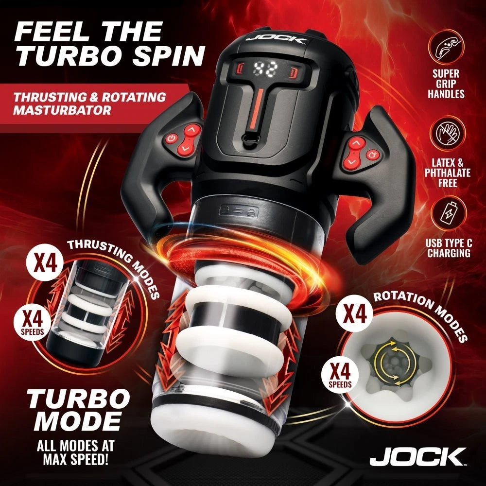 Jock Turbo Spin Thrusting & Rotating Rechargeable Masturbator
