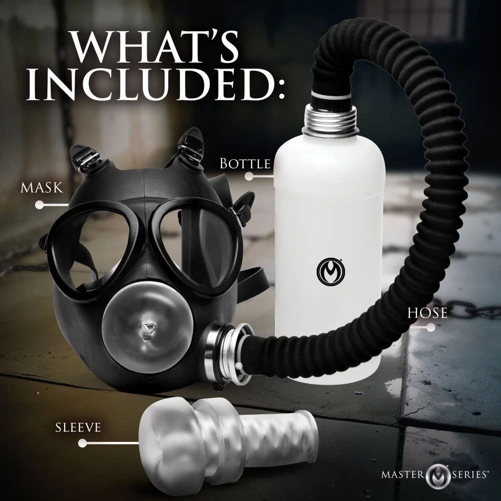Master Series Overload Stroker Gas Mask Kit with Aroma Bottle