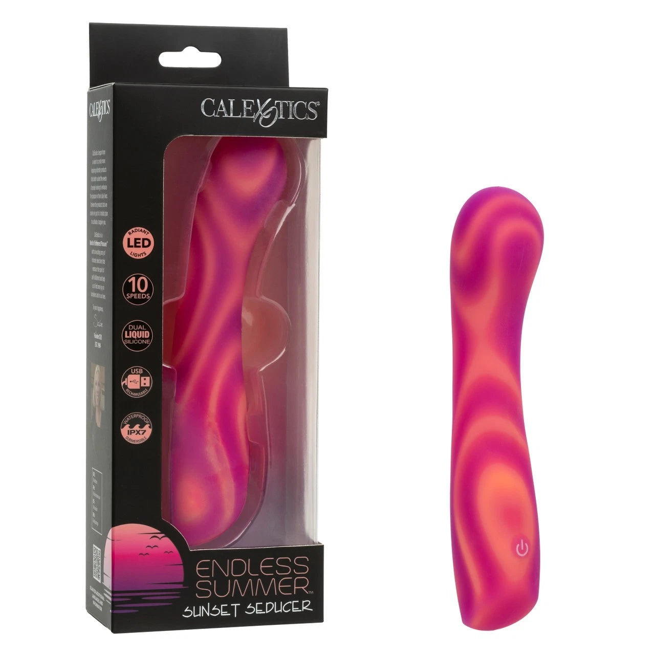 Endless Summer Sunset Seducer Rechargeable Massager – Light-Up Silicone Vibe