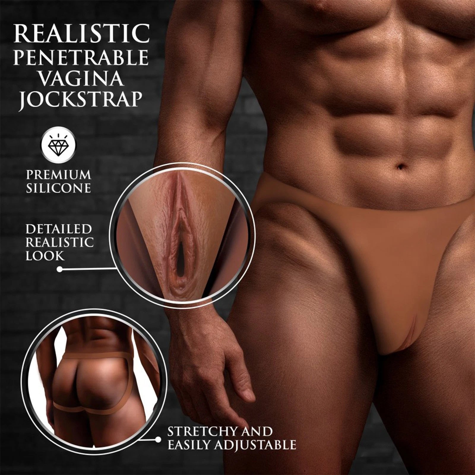 Master Series Pussy Strap Silicone Vagina Jockstrap