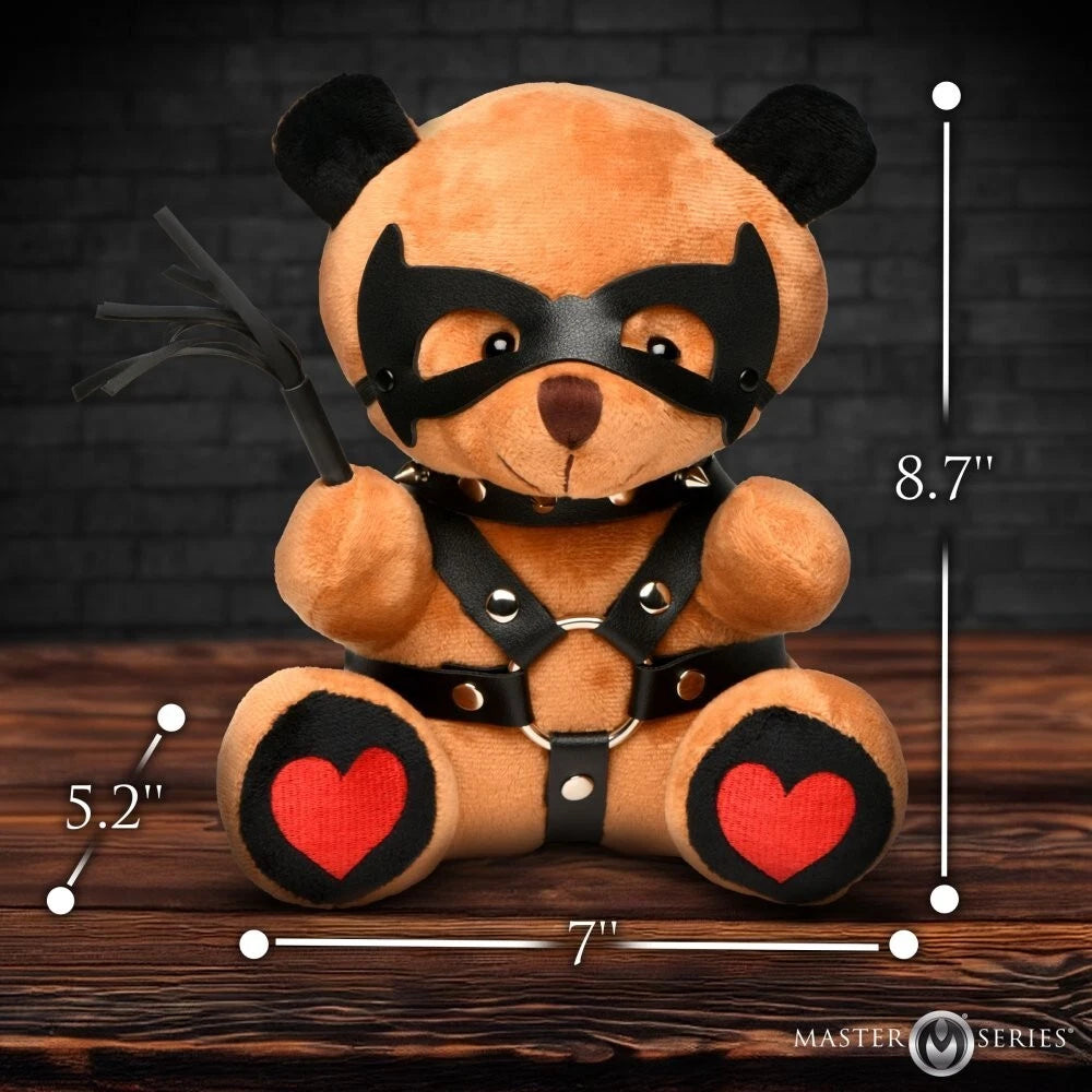 Master Series Dom Bear Plush Gag Gift with Kink Accessories