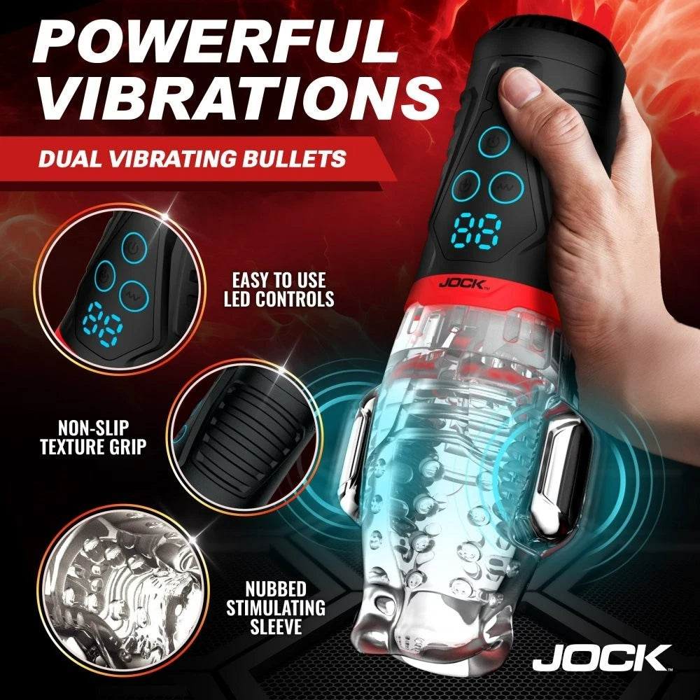Jock Power Suck Sucking & Vibrating Rechargeable Masturbator with Remote
