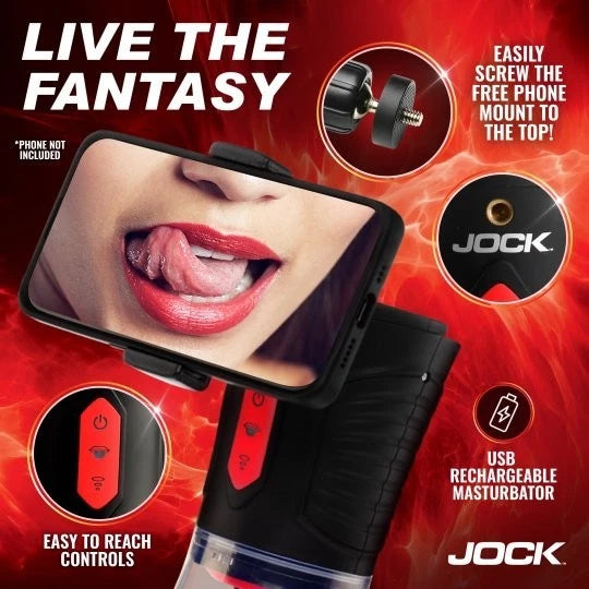 JOCK Blow Job Sucking, Licking & Vibrating Rechargeable Masturbator