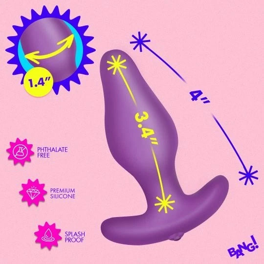 Bang! Vibrating Silicone Butt Plug with Remote – Rechargeable Anal Plug