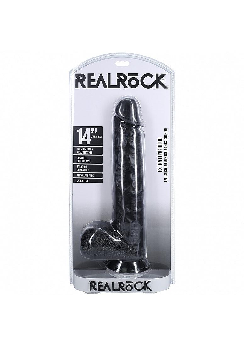 Shots RealRock Ultra Realistic Skin Extra Large Straight Dildo with Balls and Suction Cup 14in - Buy At Luxury Toy X - Free 3-Day Shipping