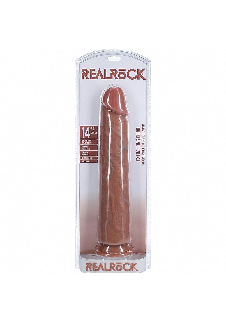 Shots RealRock Ultra Realistic Skin Extra Large Straight Dildo with Suction Cup 14in - Buy At Luxury Toy X - Free 3-Day Shipping