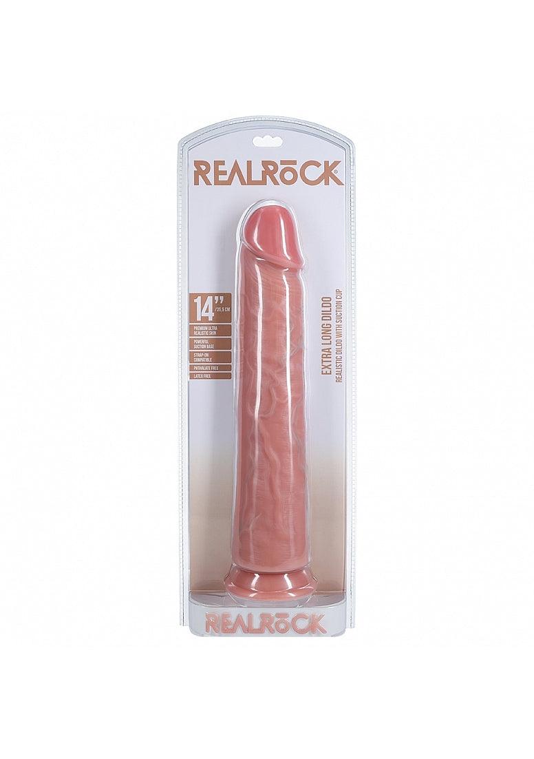 Shots RealRock Ultra Realistic Skin Extra Large Straight Dildo with Suction Cup 14in - Buy At Luxury Toy X - Free 3-Day Shipping