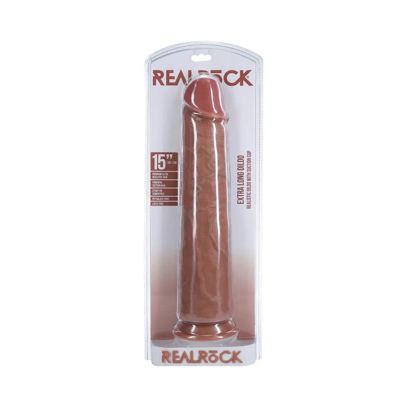 Shots RealRock Ultra Realistic Skin Extra Large Straight Dildo with Suction Cup 15in - Buy At Luxury Toy X - Free 3-Day Shipping