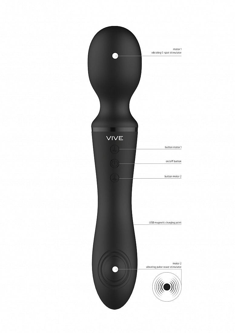 Shots Vive Enora Rechargeable Silicone Double End Pulse Wave Wand & Vibrator - Buy At Luxury Toy X - Free 3-Day Shipping