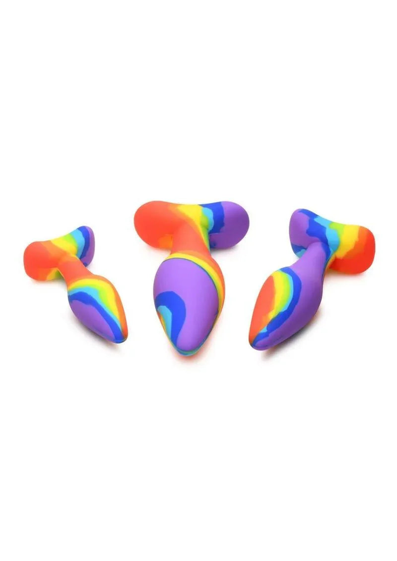 Simply Sweet Rainbow Silicone Butt Plug 3-Piece Set - Buy At Luxury Toy X - Free 3-Day Shipping