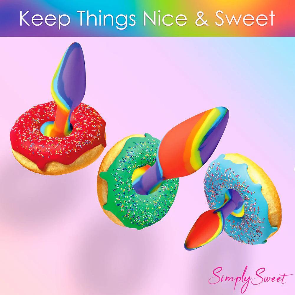 Simply Sweet Rainbow Silicone Butt Plug 3-Piece Set - Buy At Luxury Toy X - Free 3-Day Shipping