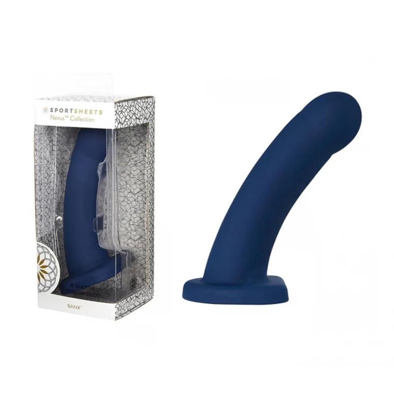 Sportsheets Nexus Collection Banx 8 in. Silicone Hollow Dildo Navy - Buy At Luxury Toy X - Free 3-Day Shipping