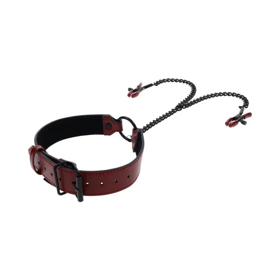 Sportsheets Saffron Collar with Nipple Clamps - Buy At Luxury Toy X - Free 3-Day Shipping