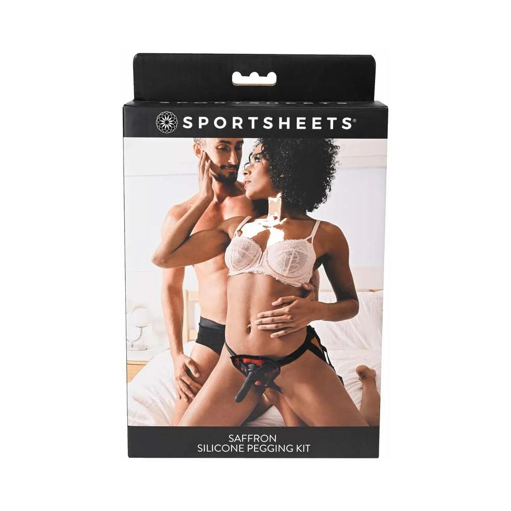 Sportsheets Saffron Silicone Pegging Kit with Adjustable Strap-On Harness & 5 in. Dildo - Buy At Luxury Toy X - Free 3-Day Shipping