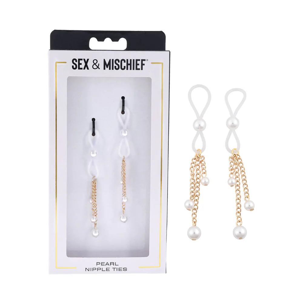 Sportsheets Sex & Mischief Pearl Nipple Ties - Buy At Luxury Toy X - Free 3-Day Shipping
