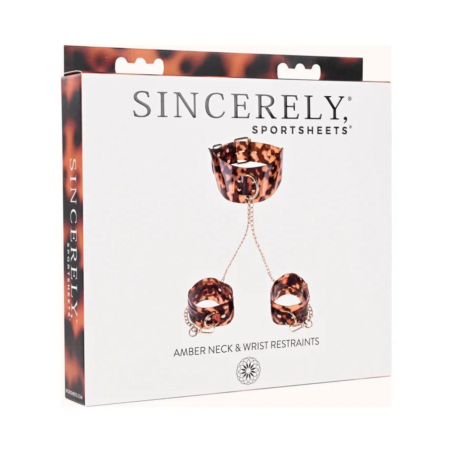 Sportsheets Sincerely Amber Adjustable Neck & Wrist Restraints - Buy At Luxury Toy X - Free 3-Day Shipping