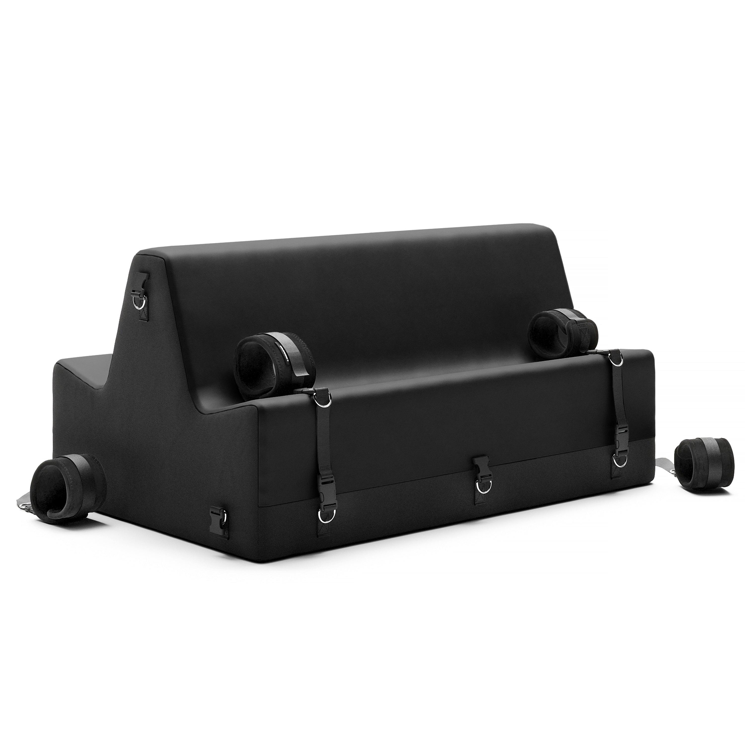 Steed Spanking Bench - Faux Leather Charcoal with Microfiber Cuff Kit - Buy At Luxury Toy X - Free 3-Day Shipping