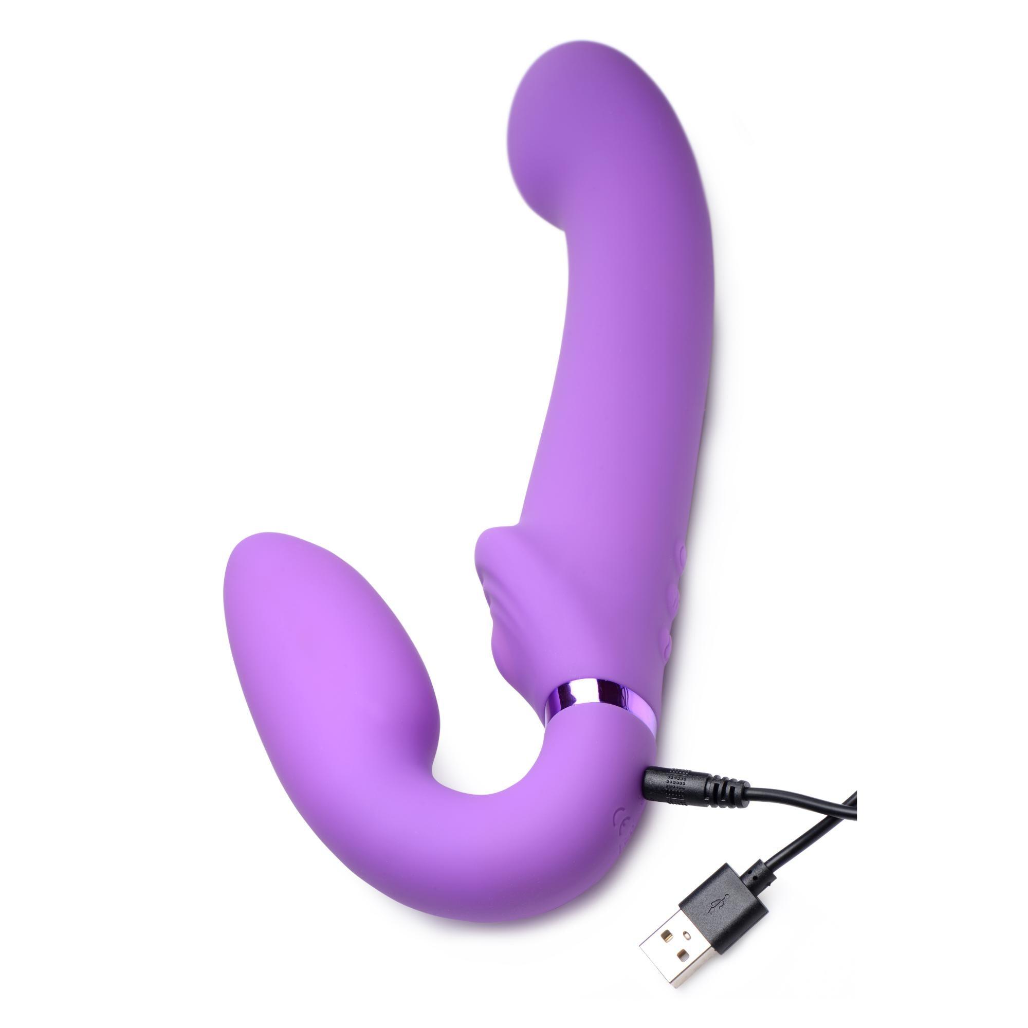 Strap U Ergo-Fit G-Pulse Silicone Rechargeable 10X Dual Dildo Strapless Strap-On with Remote Control - Buy At Luxury Toy X - Free 3-Day Shipping