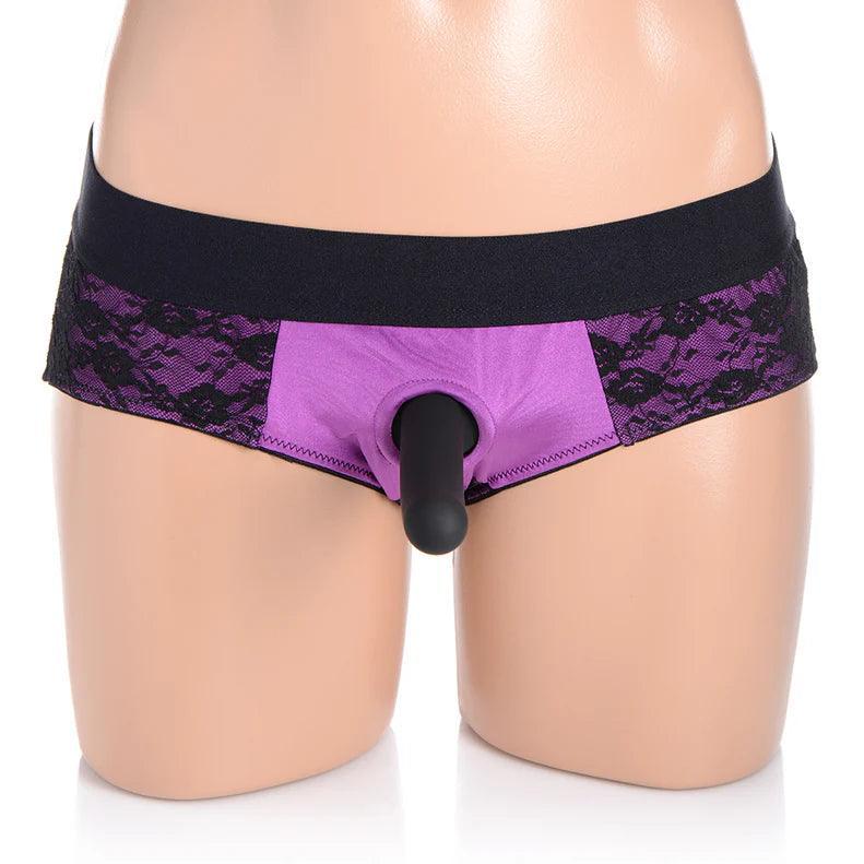 Strap U Lace Envy Pegging Set with Lace Crotchless Panty Harness and Dildo 5in - Buy At Luxury Toy X - Free 3-Day Shipping
