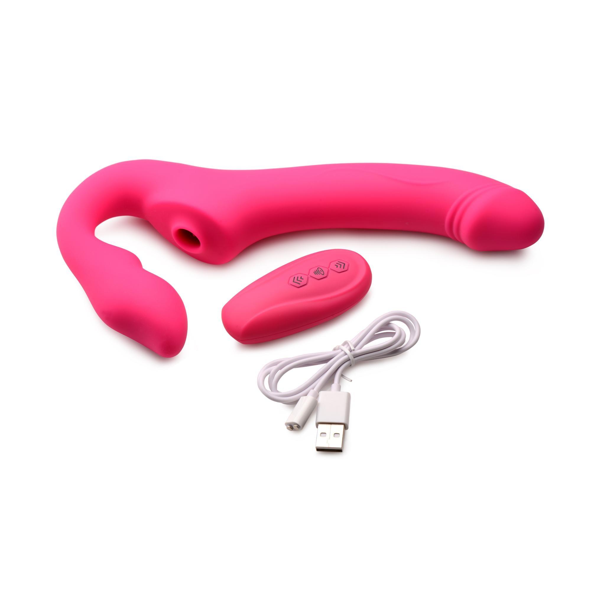 Strap U Mighty Licker Licking & Vibrating Strapless Strap-On w/ Remote - Buy At Luxury Toy X - Free 3-Day Shipping