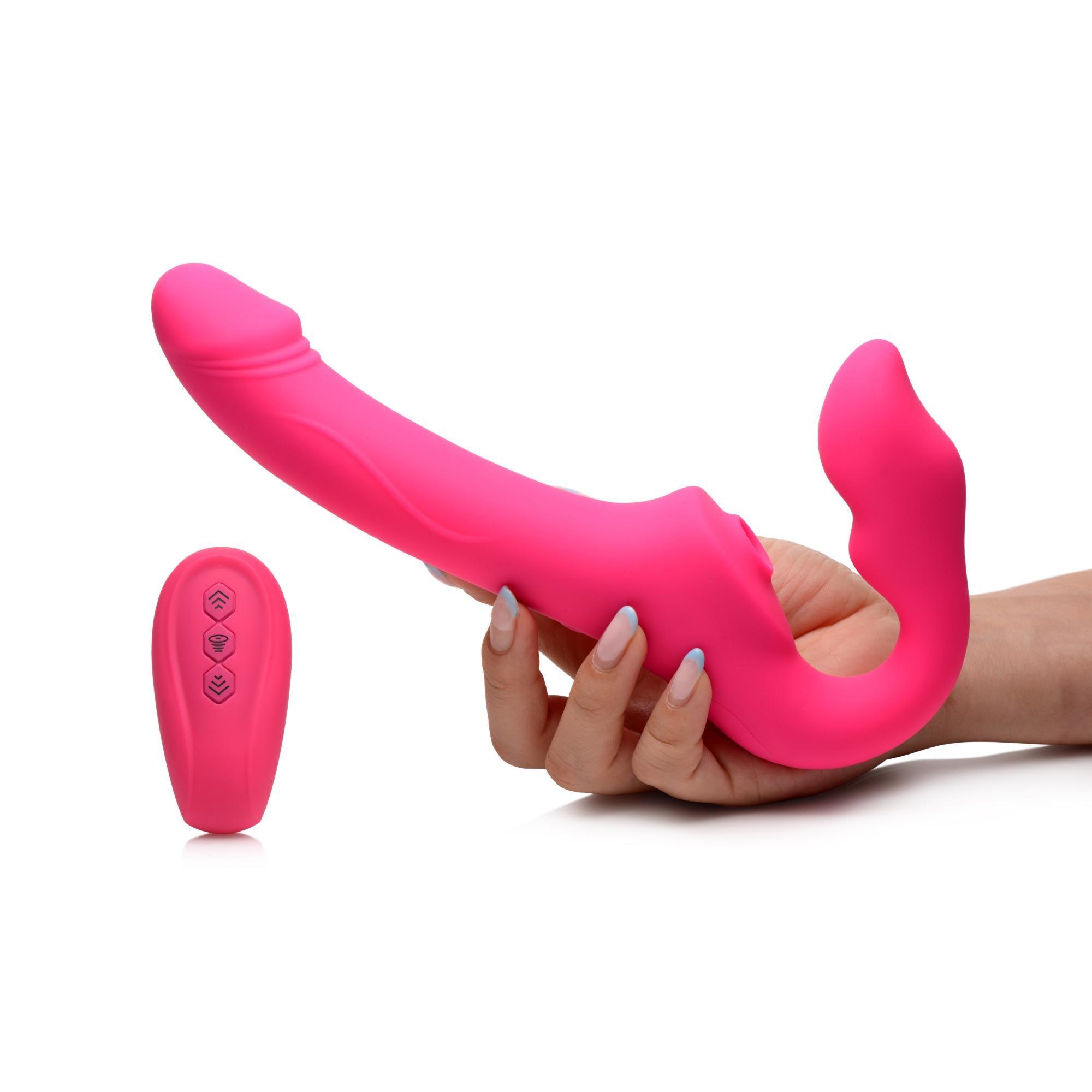 Strap U Mighty Licker Licking & Vibrating Strapless Strap-On w/ Remote - Buy At Luxury Toy X - Free 3-Day Shipping