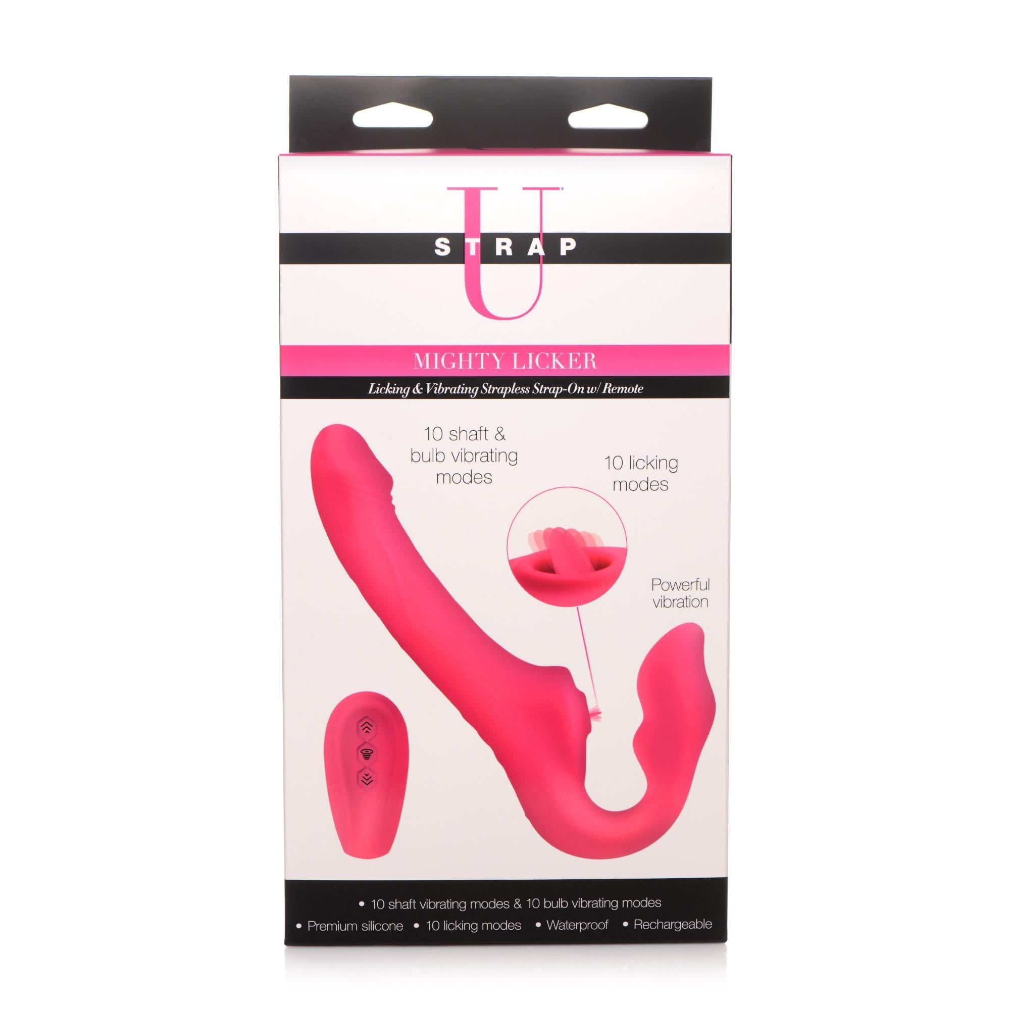 Strap U Mighty Licker Licking & Vibrating Strapless Strap-On w/ Remote - Buy At Luxury Toy X - Free 3-Day Shipping
