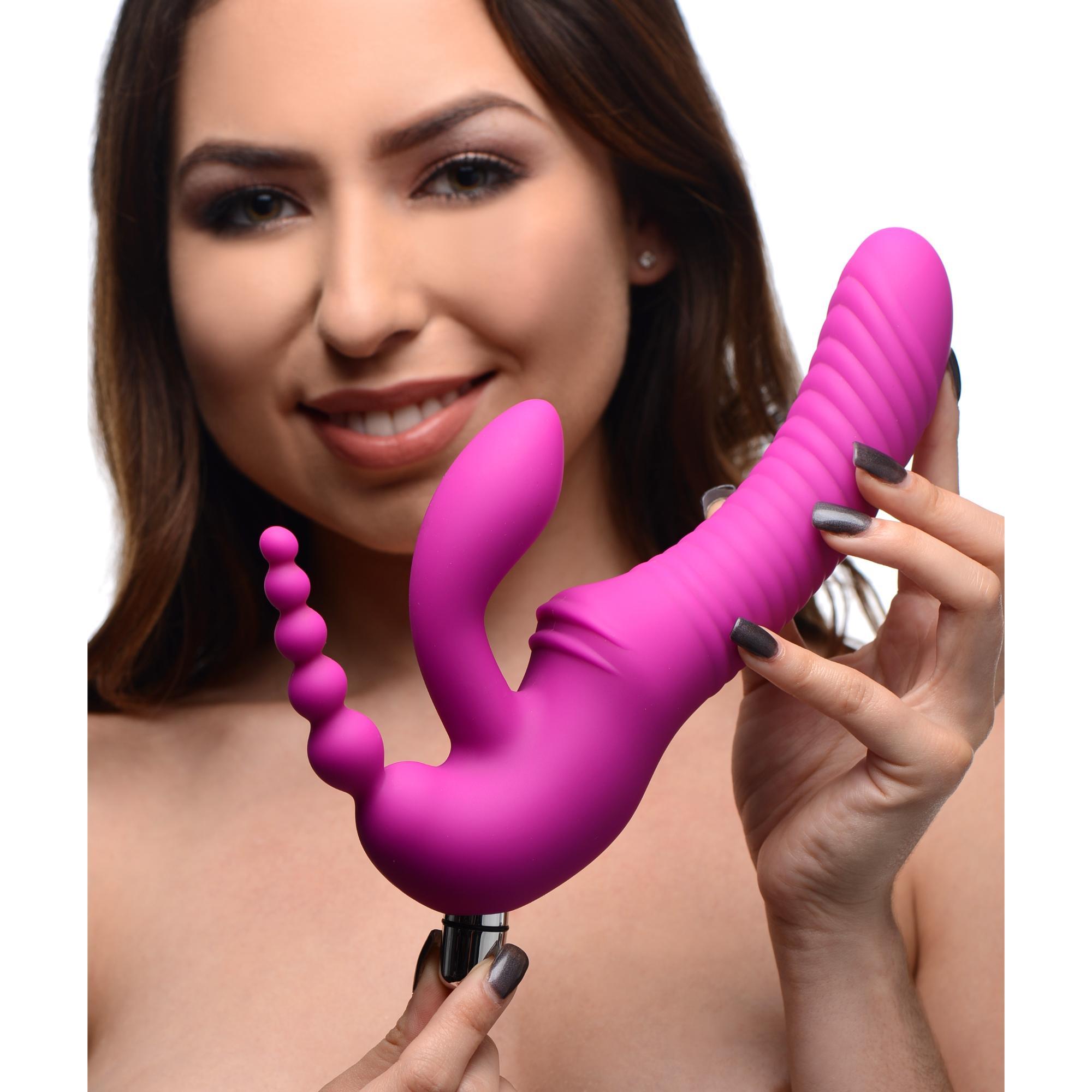 Strap U Regal Rider Vibrating Silicone Strapless Strap On Triple G Dildo - Buy At Luxury Toy X - Free 3-Day Shipping