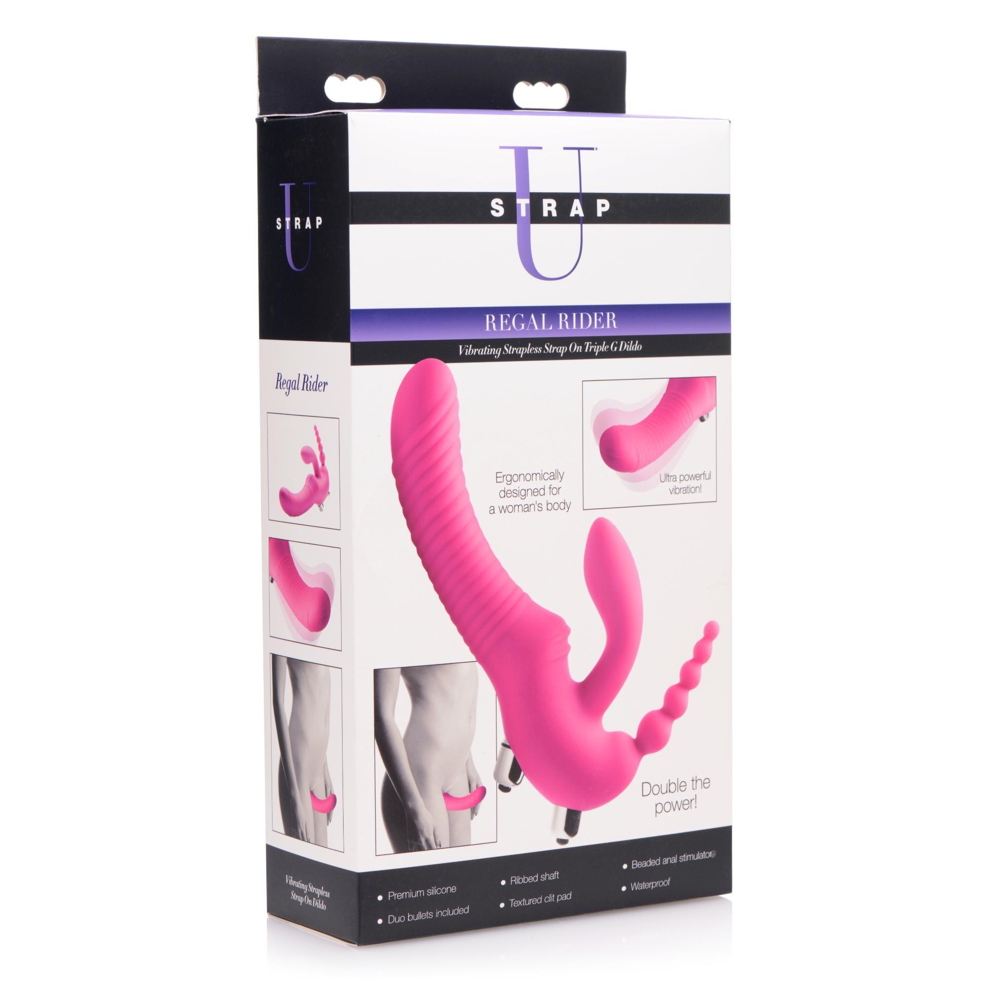 Strap U Regal Rider Vibrating Silicone Strapless Strap On Triple G Dildo - Buy At Luxury Toy X - Free 3-Day Shipping
