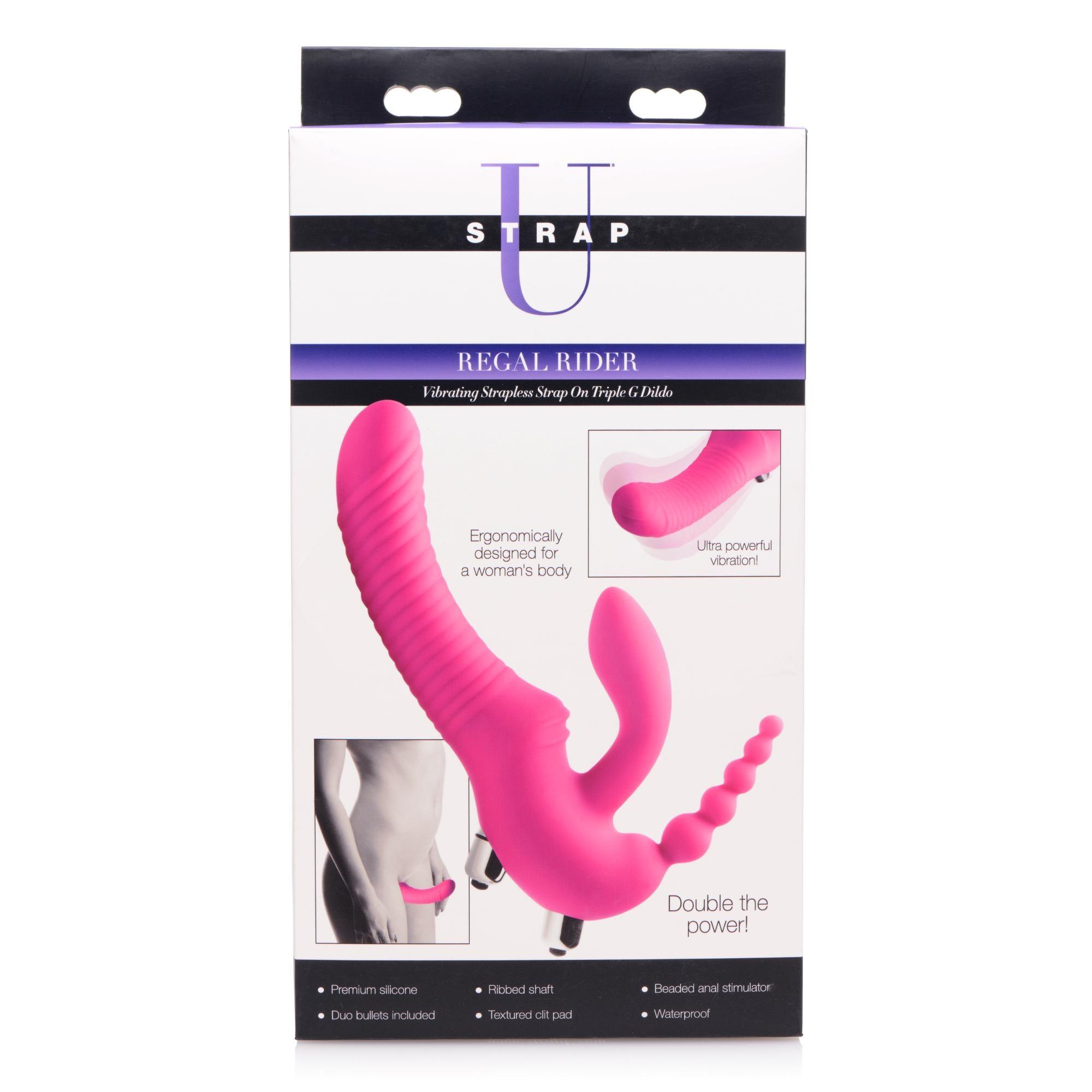 Strap U Regal Rider Vibrating Silicone Strapless Strap On Triple G Dildo - Buy At Luxury Toy X - Free 3-Day Shipping